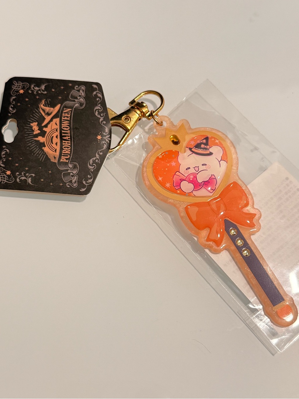 Sanrio Puroland Halloween Orange Hanamaruobake Candy Keychain Japan Exclusive NW